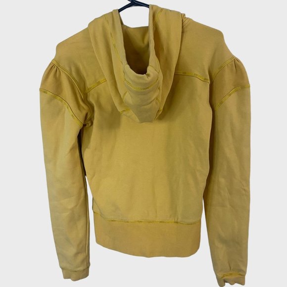 Y2K Oakley Graphic Zip-Up Hoodie Womens Size Small Yellow Long Sleeve Sweatshirt - Picture 3 of 13